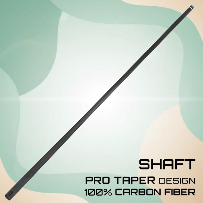 Rhino RETRO Snakewood-Inspired Wrapless Carbon Fiber Pool Cue with Time Crystal Tip, Pro Taper Shaft, Stainless 3/8-8 Joint, Weight-Adjustable