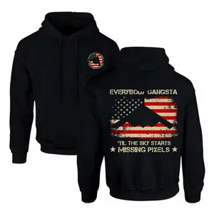 US Air Force B-2 Spirit Stealth Jet Hoodie with American Flag T-Shirt, USA Patriotic Pride 2 Sided Design United States Air Force Unisex Cotton T-shirt for Men for Women Menswear Womenswear Top, MADE IN USA
