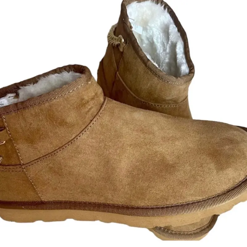 Faux Fur Lining Bootie for Women - Stylish Footwear with Faux Fur Lining and Chain Detail - Girl Comfort