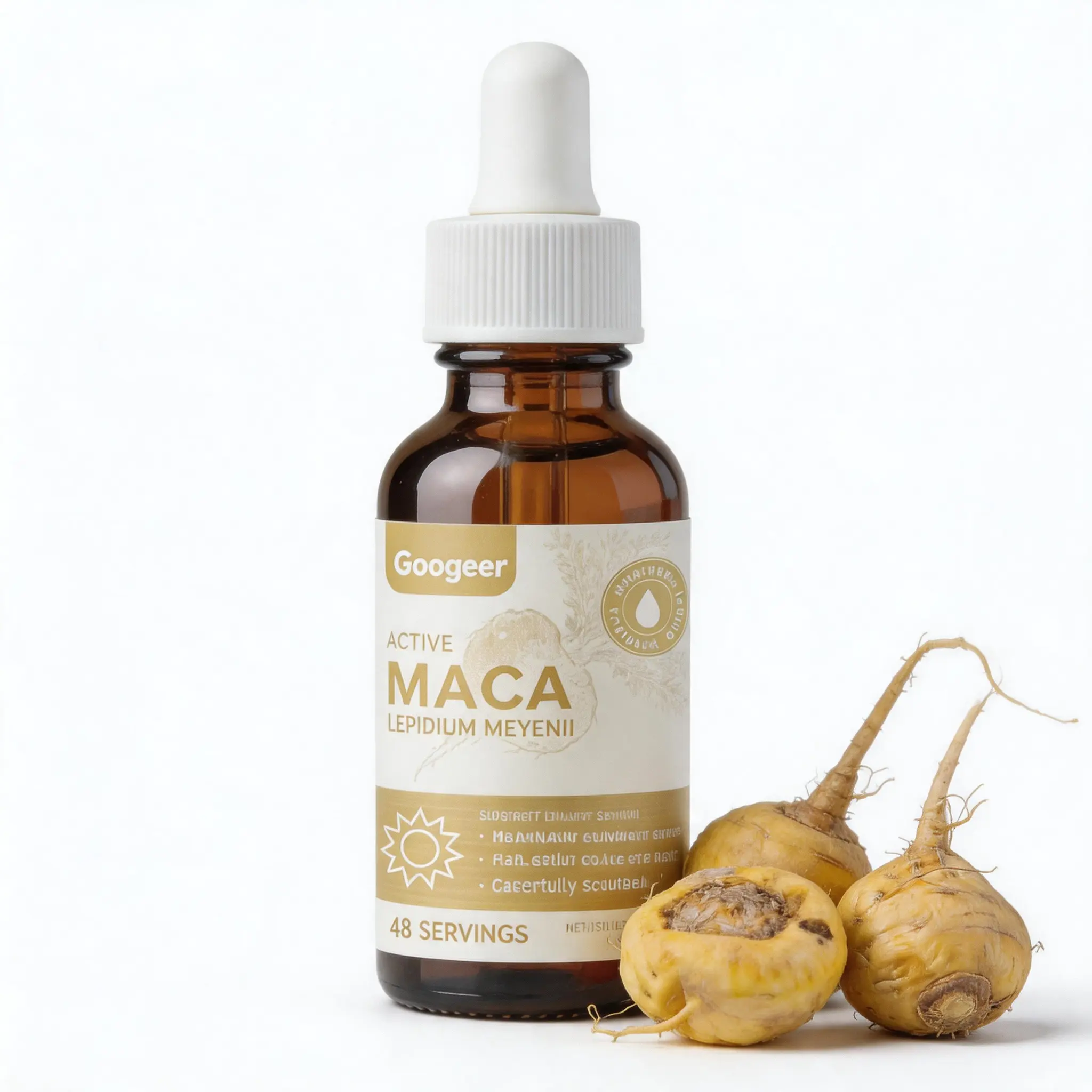 Googeer Nutra Organic Maca Root Liquid Extract Drops - Edible Herbal Supplement Drops, Plant-Based Adaptogen for Mood Support, Stress Relief, Energy Support