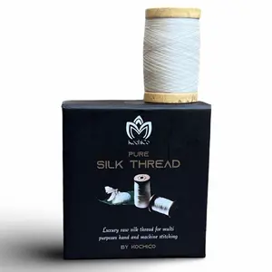 3-Ply Pure Silk Thread, 27/29 Count Raw Silk Yarn (Twisted from 3 Cocoons Extracted Strands) for Luxury Sewing & Hand Stitching Projects