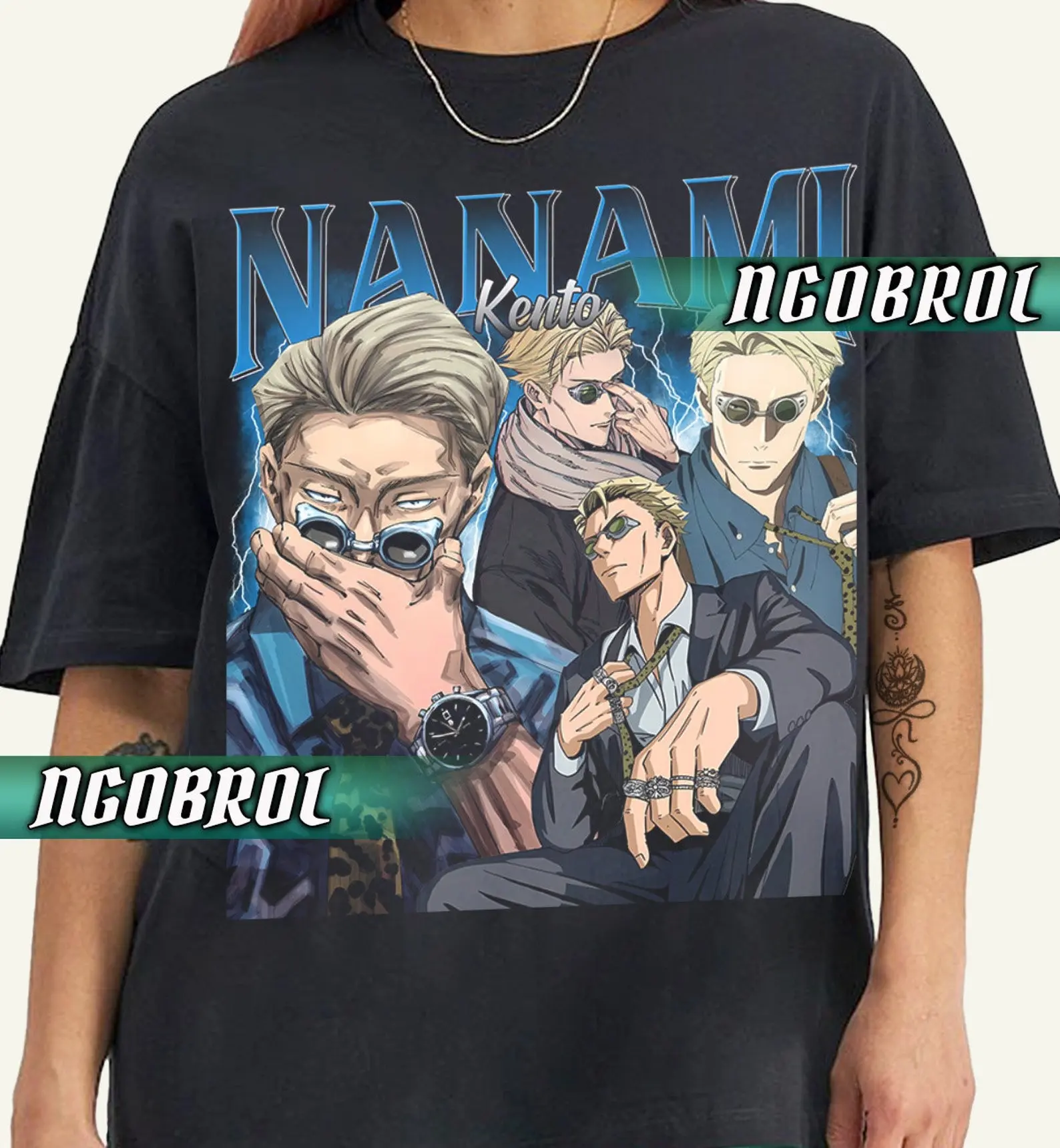 Kento Nanami T Shirt, Vintage Retro Anime T Shirt Sweatshirt Hoodie, JJK Anime Manga Shirt, Gift For Otaku