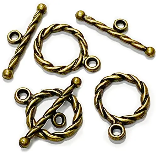 Twisted brass toggle clasp
