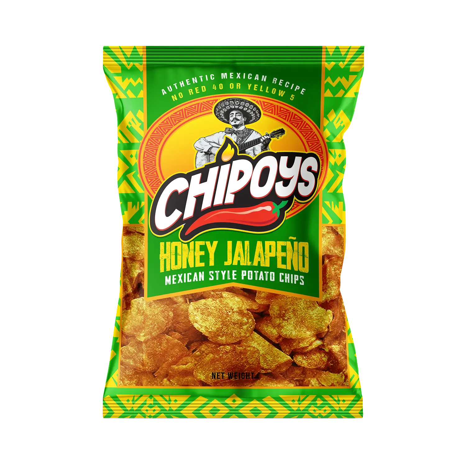 Chipoys Honey Jalapeño Mexican Style Potato Chips (2.5oz) (10 Bags)