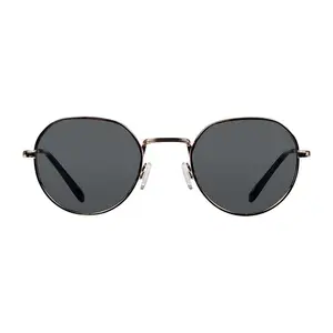 Eve Round Gold and Dark Gray Unisex Sunglasses