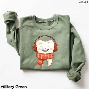 Winter Tooth Sweatshirt, Funny Dentist Winter Shirt, Cute Orthodontist Dental Crewneck, Hygienist Holiday Tee, Cozy Gift For Dental Staff