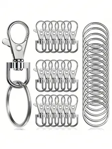 50-Piece Rotating Lobster Keychain Set, Includes 25 Keychains & 25 Keyrings, DIY Handmade Valentine's Day Gift for Men & Women, Clip, Bag Charms