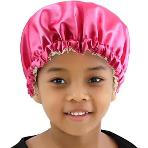 Silky Sleeping Caps Satin Bonnet Adult  Teens    Adjustable Night Sleep Cap Double Layer