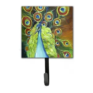 212 MAIN Peacock Metal Wall-Mounted Organizer - Decor Key & Leash Hanger, Wall Mount Compatible Home Supply with Single Hook
