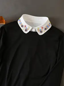 Cute Embroidered Fake Collar for Women, Detachable Design, Perfect for Layered & Festive Styles, Enhance Your Look Effortlessly