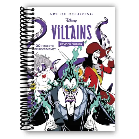 Disney Villains Themed Coloring Book - 128 Pages Illustrated Activity Book, English Spiral-Bound, Flat-Lay Ease, Halloween Ready, Single Copy Collectibles Comics & Manga Item