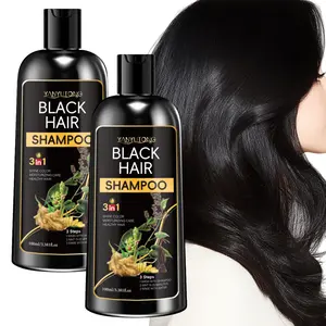 100ml black hair dye shampoo, hair dye, shampoo and hair care three in one, easy to use, gentle and non irritating herbal extract, black hair, more shiny, making hair look healthier, Hair Coloring Shampoo
