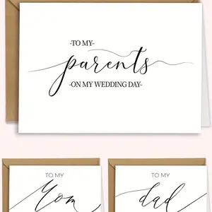 Elegant Personalized Wedding Day Cards for Parents, Thank You Cards with Envelopes, Special Occasion Memories Keepsakes