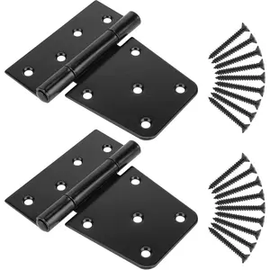 3-1/2" Heavy Duty Gate Hinges Black Iron Door Hinges with Screws Durable Gate Strap Hinges for Wooden Fences Gate Shed Barn Door 2pcs