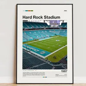 Hard Rock Stadium Poster, Dolphins Poster Print, Stadium Poster, Sports Poster,  Football Fan Gift Print