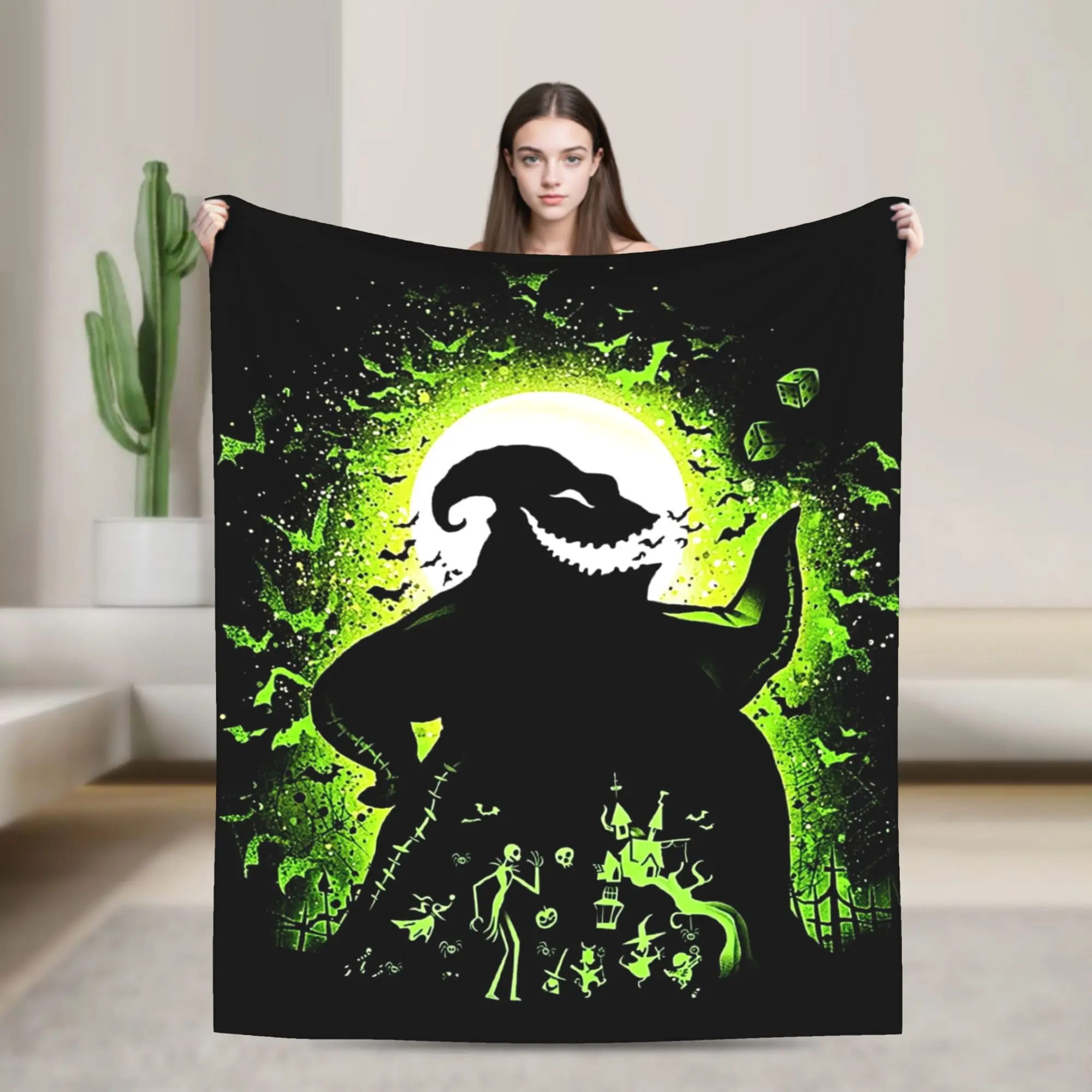 Anime Oogie Boogie Christmas Movie Figure Print Blanket - Soft Plush Flannel Throw Blankets, Lightweight Warm Bedding & Sofa Decor Multiple Sizes are Available for Selection.