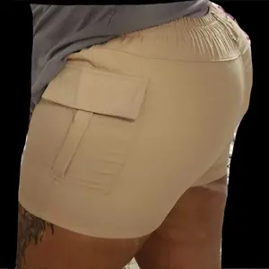 Women's Solid Color Cargo Shorts, Casual Fashion Pocket Design Shorts for Daily Wear, Casual Fashionable Shorts, Ladies Bottoms for Summer