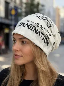 Graffiti Slouchy Beanie for Men Women, Lightweight Distressed Graphic Skull Cap, Unisex Streetwear Beanie Hat, Fashion Accessory