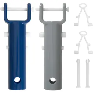 2Pcs Pool Vacuum Head Handle Replacement Parts with EZ Clip and Pin Set Suitable for Pool Vacuum Heads and Portable Pool Vacuum Jet Underwater Cleaners