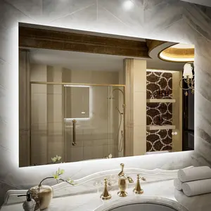 Navi LED Bathroom Mirror 48" x 32" with Backlit,Mirror with Lights Wall Mounted Anti Fog,Led Mirror for Bathroom,HD Tempered Glass,Shatter-Proof