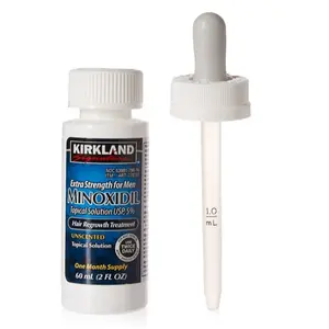 Minoxidil for Men 5% Extra Strength Hair Regrowth for Men YHFNfo, 1 Month Supply by Kirkland Signature, 2 oz Bottle