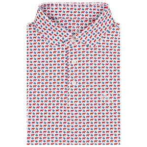 The Texas BBQ Men Performance Polo Breathable Mesh Fabric Classic Loose Fit Pullover Short Sleeve Stylish Menswear Golf Soccer Casual Summer Top S-5XL