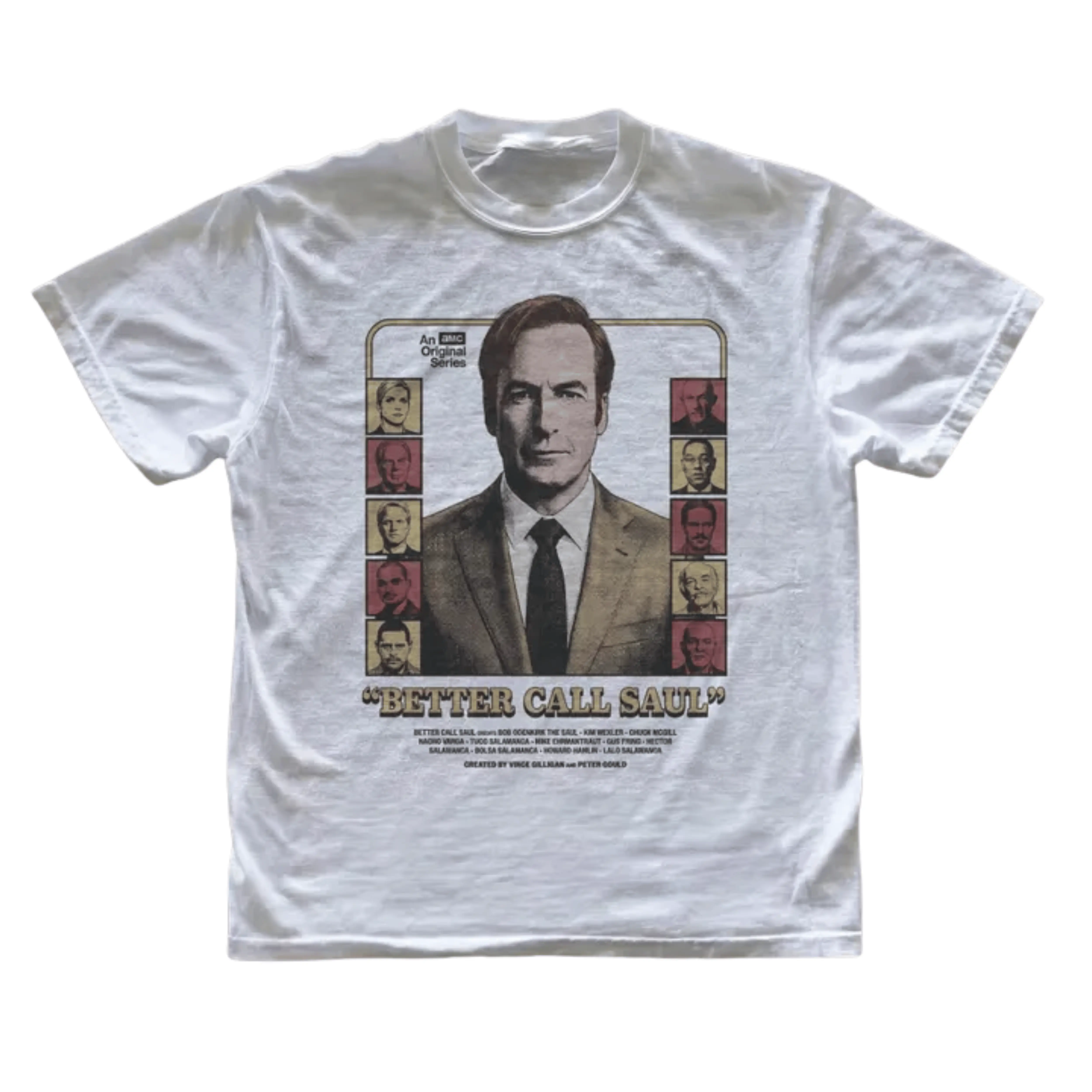 Gildan Men's and Women's T-shirt, Vintage Better Call Saul Graphic Tee, Saul Goodman Bob Odenkirk Shirt, Jimmy McGill Top, Vince Gilligan Breaking Bad Universe Merch, Cast Panels Retro TV Show Bootleg Tee, Gift for Fans, Unisex Streetwear