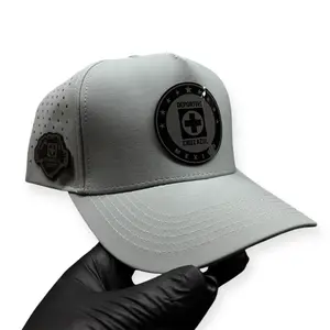 Cruz Azul Gray Casual Fashion Snapback Baseball Cap, Black Gloss Logo, Polyester Material, Adjustable Fit for Men and Women