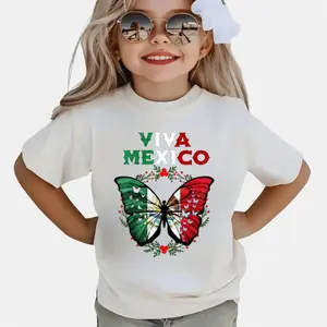 Youth and Adult Viva Mexico Happy Independence Day T-Shirt, Mexican Independence Day Shirt, Butterfly Mexico Girls T-Shirt, Summer Outfits, Graphic Tee, Gift for Boys Girls, Youth Clothing