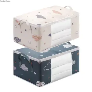 Large Capacity Clothes Storage Bags, Foldable Fabric Organizer for Bedding, Quilts, Blankets and Seasonal Clothing, Portable Moving and Closet Storage Bags with Reinforced Handles for Bedroom and Home Organization