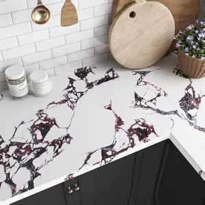 VEELIKE White Purple Marble Contact Paper for Countertops Waterproof Kitchen Countertop Peel and Stick Thick Marble Wallpaper 15.7''x118'' Self Adhesive Vinyl Countertop Wrap for Bathroom Table Desk