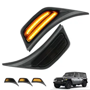 SUNPIE LED Fender Side Marker Lights DRL Dynamic Turn Signal Compatible with 2018-2026 Jeep Wrangler 4xe JL JLU Jeep Gladiator JT (2PCS)