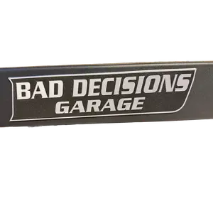 Bad Decisions Garage Jumbo Magnet 300x70x4mm Bold Design for Garage Shop Man Cave Durable 3D Print Strong Flat Magnet Perfect Gift for Husband Dad DIY Fridge Organizer Decor Metal Christmas