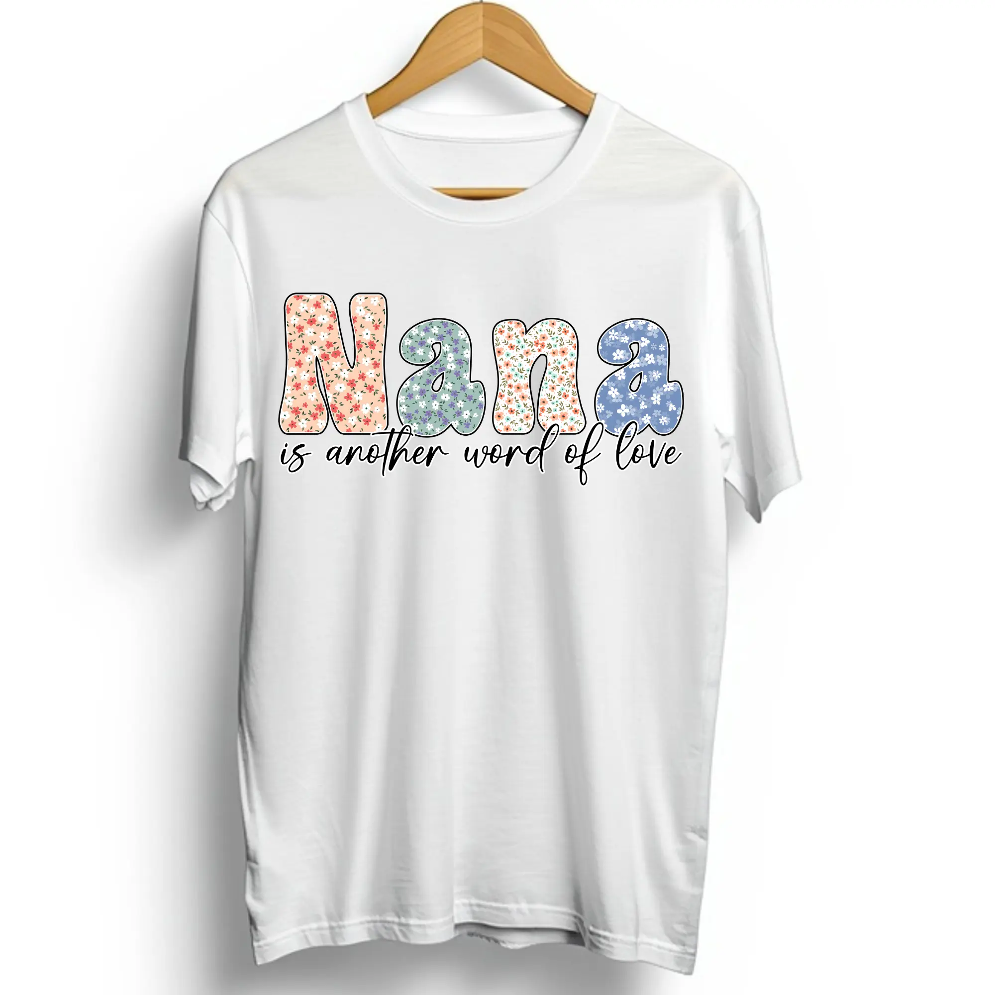 Nana-Themed Customizable DTF T-Shirt Print High-Quality Clothes, DIY Kit with Heartwarming Message, Family Gifts (Specialty DIY Supplies)
