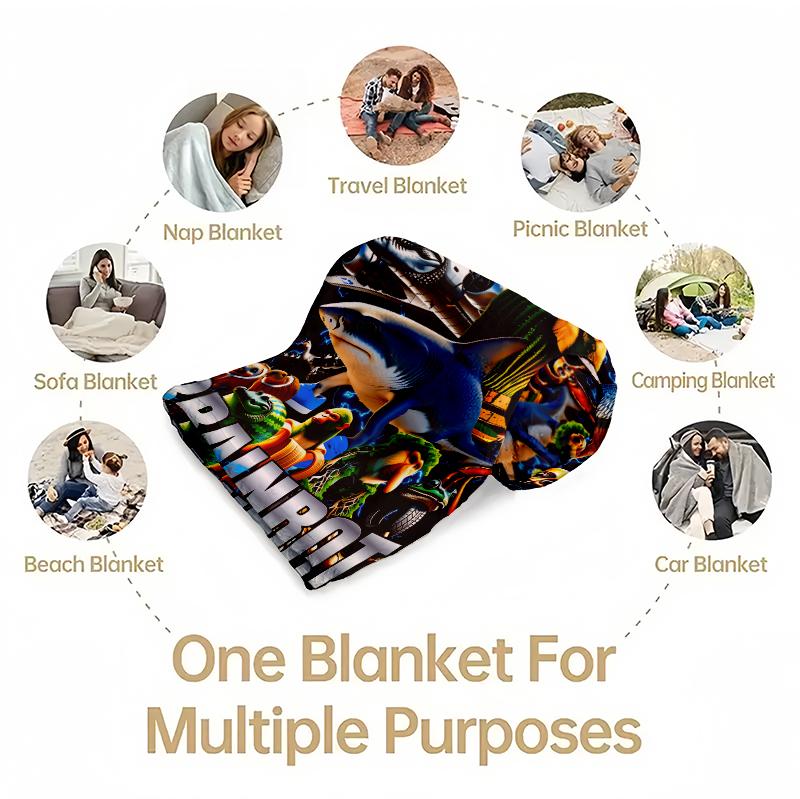Countdown Sale! Brainrot Italian Art Soft Flannel Blanket - Bold Graphic Design, Cozy All-Season Throw for Sofa, Bed, Camping & Office, Camping Accessory | Vibrant Graphic Throw It is very suitable to give as a gift to friends and children.