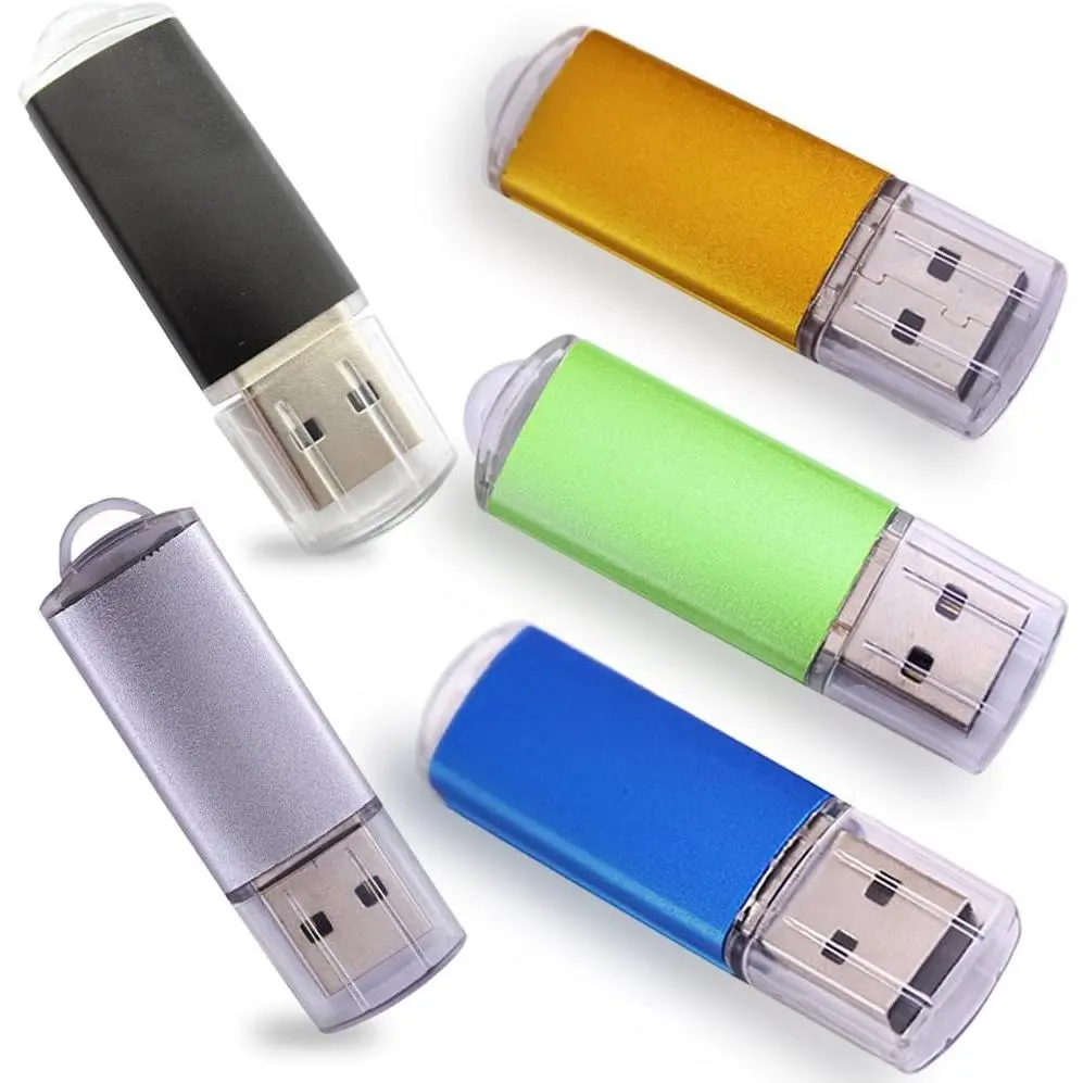 USB Flash Drives 2.0 - Metal Key Portable Flash Drives (5-Color Pack, 128MB Blank USB Memory Stick, Smaller Than 1GB), Portable Flash Drive