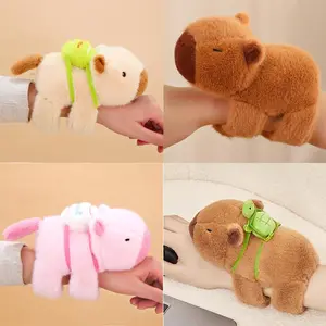 Capybara Animal Slap Snap Wrap Wristband Bracelet Plush Stuffed Animal Kawaii Hand Ring Wristband Kid Funny Toys