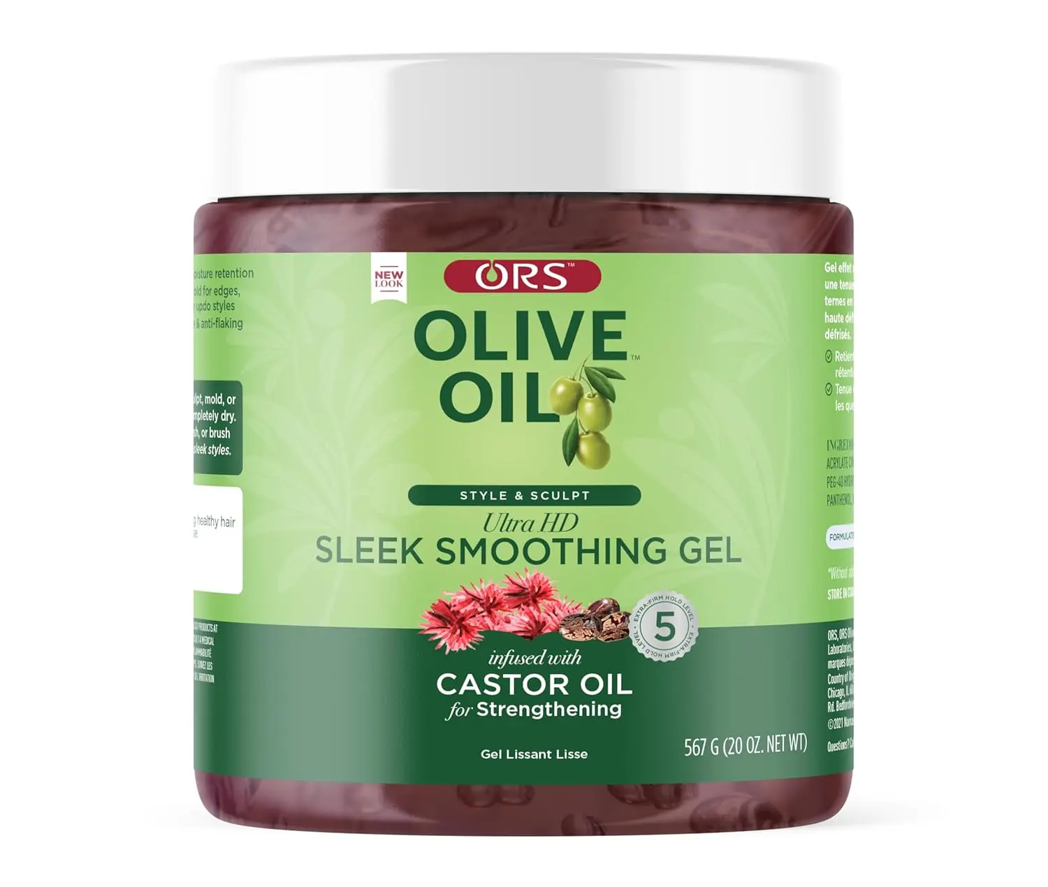 ORS Olive Oil Style & Sculpt Ultra HD Sleek Smoothing Gel with Castor Oil 20 Ounces Super Gel Keratin