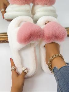 2025 women cute pink heart design plush house fluffy designer slide, casual soft fuzzy warm slippers, soft comfy home footwear, warm slippers for indoor & outdoor use, girl's comfort walking shoes, gifts for her
