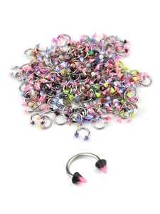 10/15/20pcs Multicolor Stainless Steel Nose Rings Hoops (random Color) Durable & Stylish Jewelry Accessory