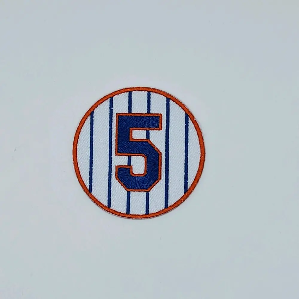 David Wright #5 Baseball Mets Embroidered Iron-on Round Patch - 2.5"
