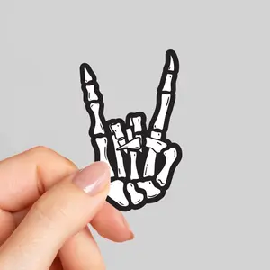 Rock Skeleton Sticker, Skeleton Sticker, Rock and Roll Sticker, Skeleton Hand Sticker, Laptop Sticker, Water Bottle Sticker