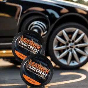 Leather Care Cleaning Cream Leather Maintenance Cream with Sponge Car Leather Repair Cream Car Interior and Furniture Leather Cleaning Cream