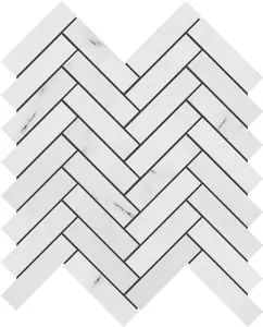 Herringbone Eastern White Mosaic 1 X 4
