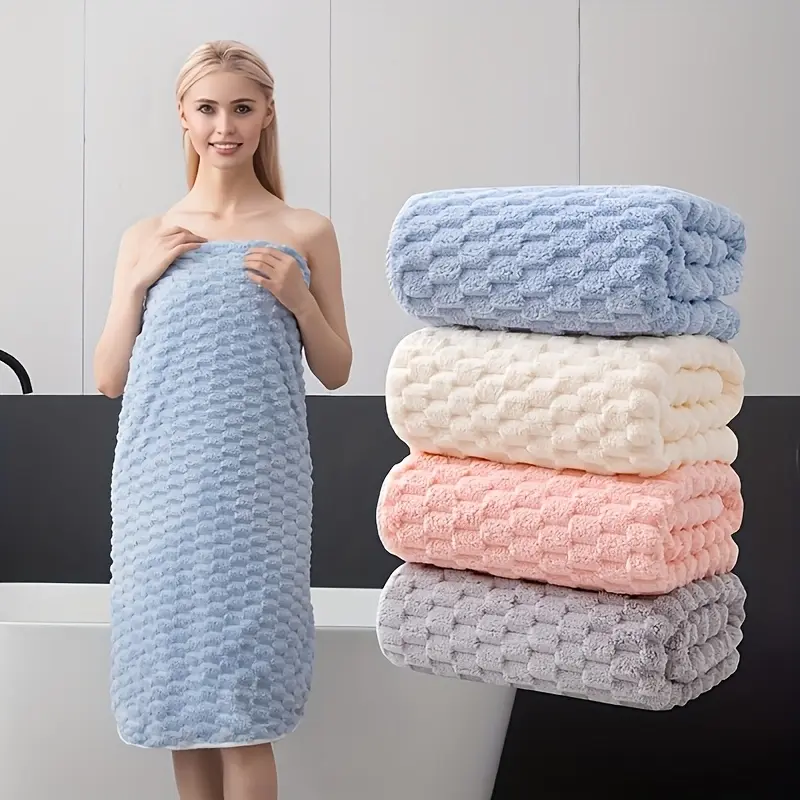 4pcs Cloud Pattern Bath Towel Set Shower Towels 140*70cm, Soft Highly Absorbent Lint-free Quick-Drying, Perfect for Hotel Travel Outdoor Sports Home Bathing Face Washing