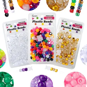 Plastic Hair Beads – Large Pack 120 pcs 14mm, Glossy Styling Beads for Braids, Twists, Crafts, Girls & Women, Classic Braiding Accessories with Braiding Tool