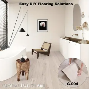 2Roll/4Roll/ Self-Adhesive Wood Grain Pattern Vinyl Flooring Roll, Soundproof Waterproof Thickened Floor Covering, DIY Removable Wallpaper for Living Room