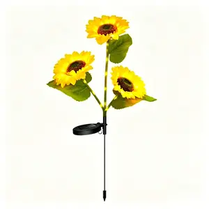 Solar Garden Lights Outdoor, 3 Pack Sunflower Lights with 9 Large Sunflower, Waterproof Garden Decor, Birthday Gifts for Mom Grandma, Decorative Solar Flowers for Pathway Patio Yard Fall Decorations
