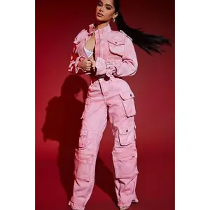 Billie Low Slung Cargo Jeans - Pink R