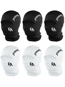 Unisex Backwoods & La Letter Print Balaclava Mask, Breathable Neck Gaiter for Men Women, Outdoor Sports Hiking Fishing, All Seasons